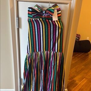 Caroline Constas Bold Striped Strapless Dress